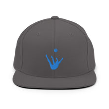 Load image into Gallery viewer, Snapback Hat - Aqua Blue Trick Shot Logo
