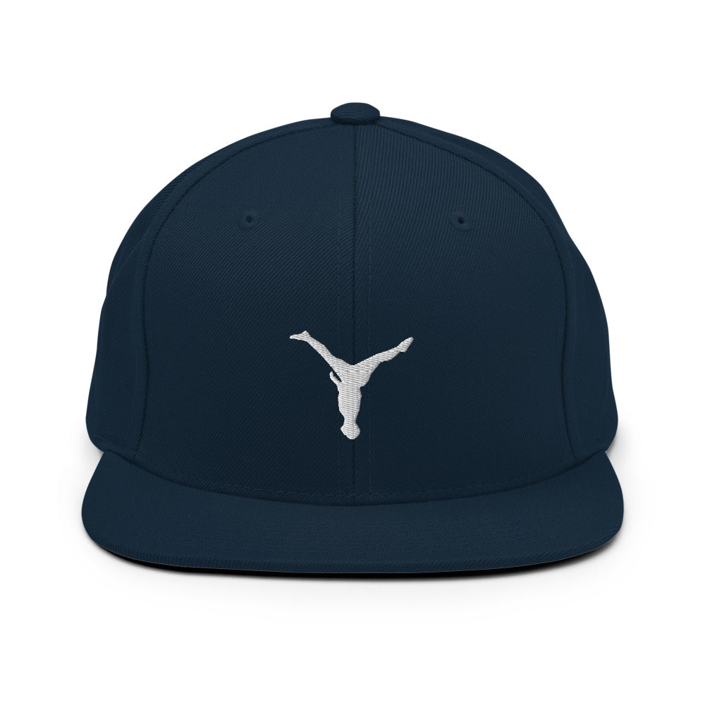 Snapback Hat - White Split Leg Logo