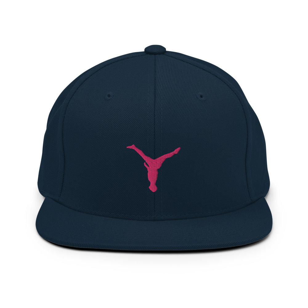 Snapback Hat - Pink Split Leg Logo