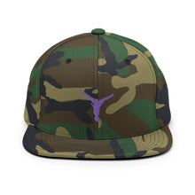 Load image into Gallery viewer, Snapback Hat - Purple Split Leg Logo
