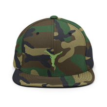 Load image into Gallery viewer, Snapback Hat - Green Split Leg Logo
