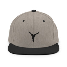 Load image into Gallery viewer, Snapback Hat - Black Split Leg Logo
