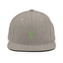 Load image into Gallery viewer, Snapback Hat - Green Split Leg Logo
