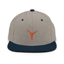 Load image into Gallery viewer, Snapback Hat - Orange Split Leg Logo
