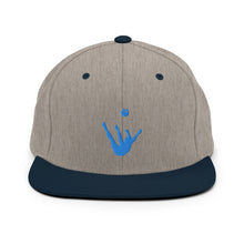 Load image into Gallery viewer, Snapback Hat - Aqua Blue Trick Shot Logo
