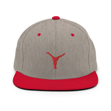 Load image into Gallery viewer, Snapback Hat - Red Split Leg Logo
