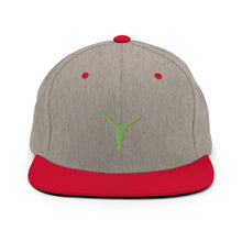 Load image into Gallery viewer, Snapback Hat - Green Split Leg Logo
