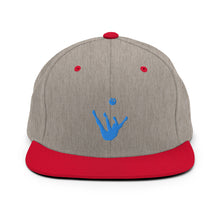 Load image into Gallery viewer, Snapback Hat - Aqua Blue Trick Shot Logo
