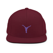 Load image into Gallery viewer, Snapback Hat - Purple Split Leg Logo
