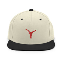 Load image into Gallery viewer, Snapback Hat - Red Split Leg Logo
