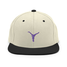 Load image into Gallery viewer, Snapback Hat - Purple Split Leg Logo
