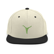 Load image into Gallery viewer, Snapback Hat - Green Split Leg Logo
