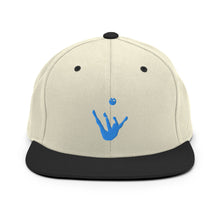 Load image into Gallery viewer, Snapback Hat - Aqua Blue Trick Shot Logo
