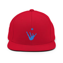 Load image into Gallery viewer, Snapback Hat - Aqua Blue Trick Shot Logo
