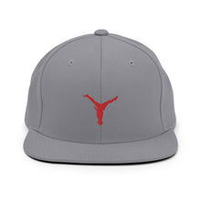 Load image into Gallery viewer, Snapback Hat - Red Split Leg Logo
