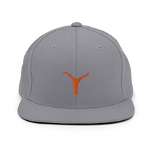 Load image into Gallery viewer, Snapback Hat - Orange Split Leg Logo
