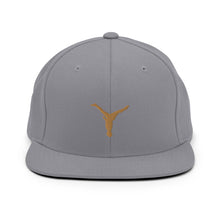 Load image into Gallery viewer, Snapback Hat - Old Gold Split Leg Logo
