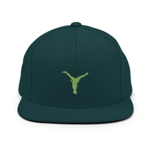 Load image into Gallery viewer, Snapback Hat - Green Split Leg Logo
