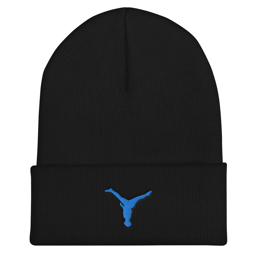 Beanie - Aqua Blue Split Leg Logo