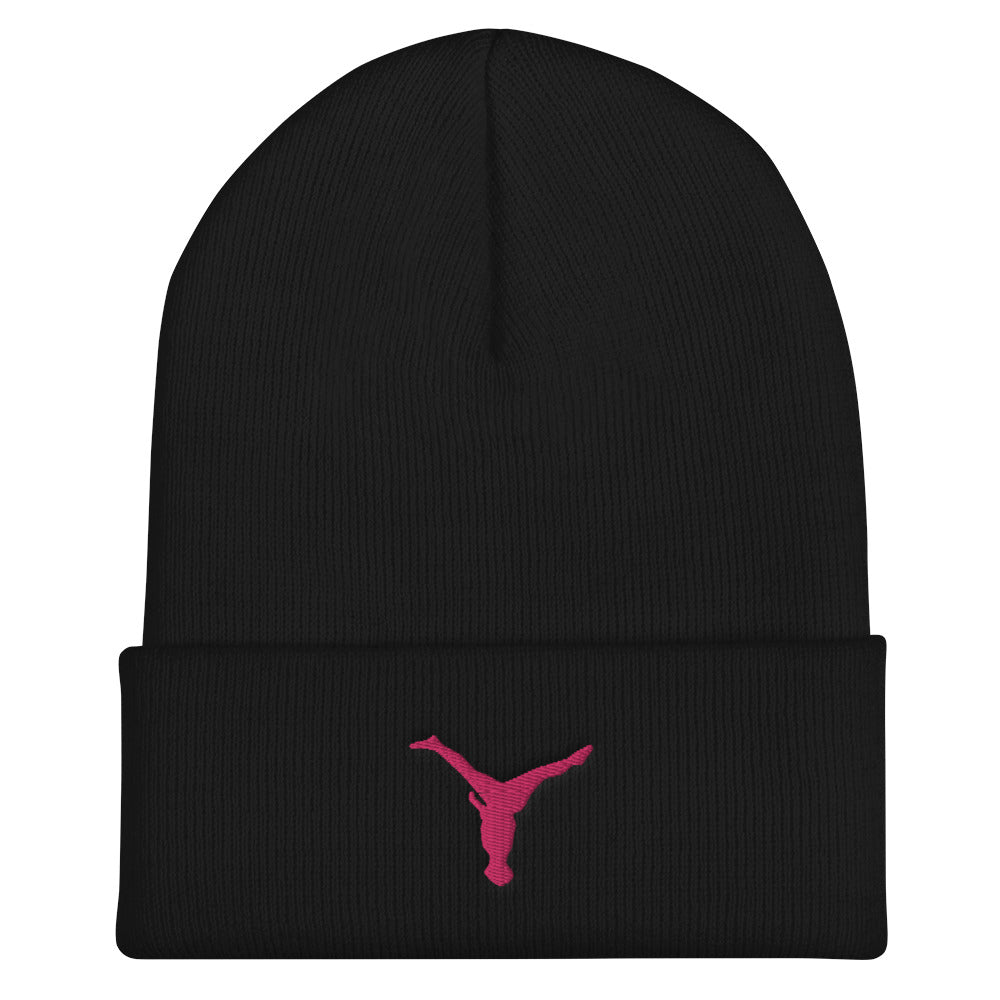 Beanie - Pink Split Leg Logo