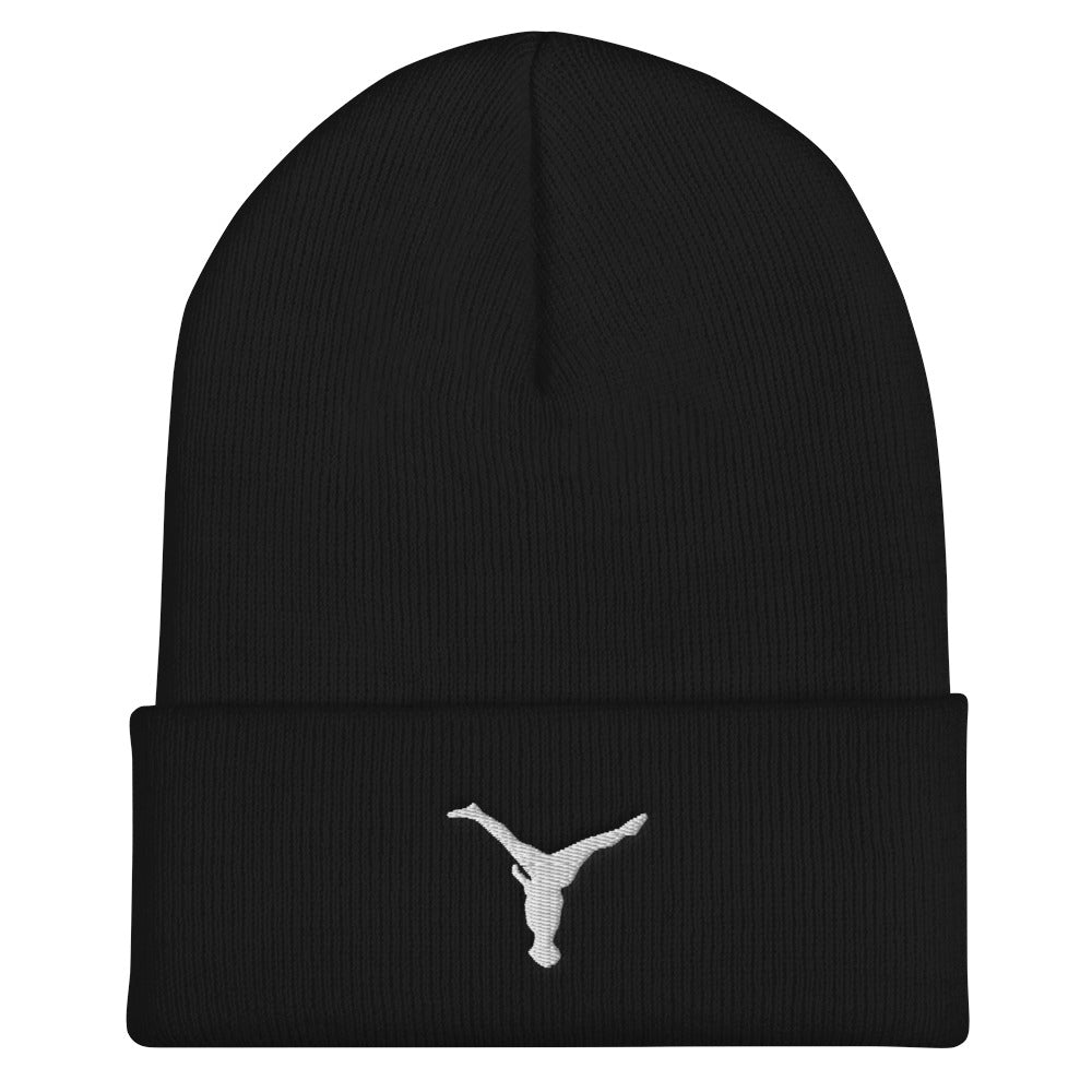 Beanie - White Split Leg Logo