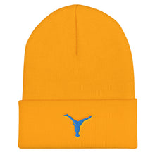 Load image into Gallery viewer, Beanie - Aqua Blue Split Leg Logo
