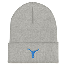 Load image into Gallery viewer, Beanie - Aqua Blue Split Leg Logo
