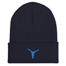 Load image into Gallery viewer, Beanie - Aqua Blue Split Leg Logo
