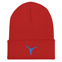 Load image into Gallery viewer, Beanie - Aqua Blue Split Leg Logo
