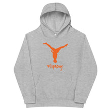 Load image into Gallery viewer, Kids Fleece Hoodie - Orange Split Leg Logo
