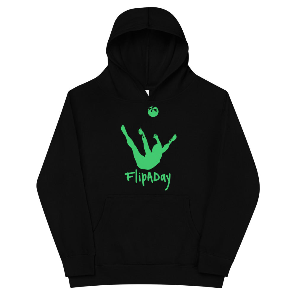 Kids Fleece Hoodie - Green Trick Shot Logo