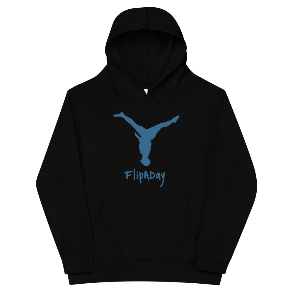 Kids Fleece Hoodie - Blue Split Leg Logo