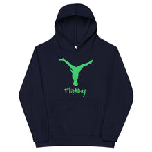 Load image into Gallery viewer, Kids Fleece Hoodie - Green Split Leg Logo
