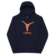 Load image into Gallery viewer, Kids Fleece Hoodie - Orange Split Leg Logo
