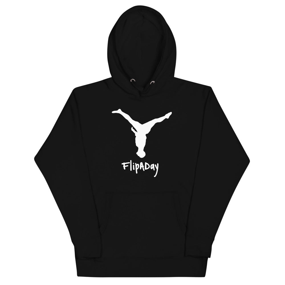 Unisex Hoodie - White Split Leg Logo