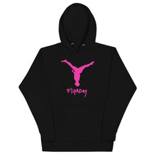 Load image into Gallery viewer, Unisex Hoodie - Pink Split Leg Logo
