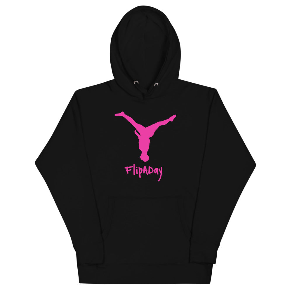 Unisex Hoodie - Pink Split Leg Logo