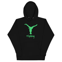 Load image into Gallery viewer, Unisex Hoodie - Green Split Leg Logo
