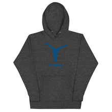 Load image into Gallery viewer, Unisex Hoodie - Blue Split Leg Logo
