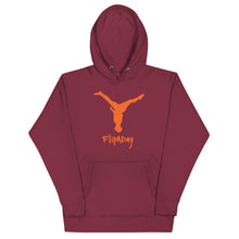 Load image into Gallery viewer, Unisex Hoodie - Orange Split Leg Logo
