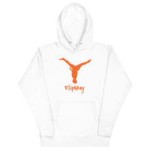 Load image into Gallery viewer, Unisex Hoodie - Orange Split Leg Logo
