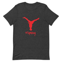 Load image into Gallery viewer, Short-Sleeve Unisex T-Shirt - Red Split Leg Logo
