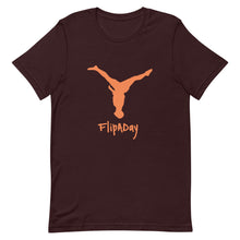 Load image into Gallery viewer, Short-Sleeve Unisex T-Shirt - Orange Split Leg Logo
