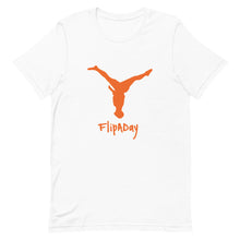 Load image into Gallery viewer, Short-Sleeve Unisex T-Shirt - Orange Split Leg Logo
