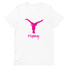 Load image into Gallery viewer, Short-Sleeve Unisex T-Shirt - Pink Split Leg Logo
