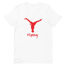 Load image into Gallery viewer, Short-Sleeve Unisex T-Shirt - Red Split Leg Logo
