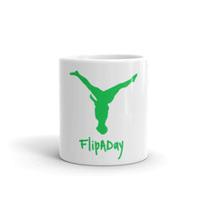 Load image into Gallery viewer, White glossy mug - Green Split Leg Logo
