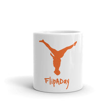 Load image into Gallery viewer, White glossy mug - Orange Split Leg Logo
