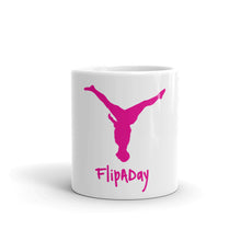 Load image into Gallery viewer, White glossy mug - Pink Split Leg Logo
