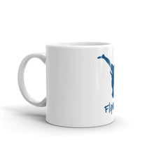 Load image into Gallery viewer, White glossy mug - Blue Split Leg Logo
